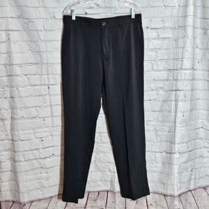 Izod Mens Pants 34x32 (Fits 34x31) Black Golf Performance Straight Fit Pleated